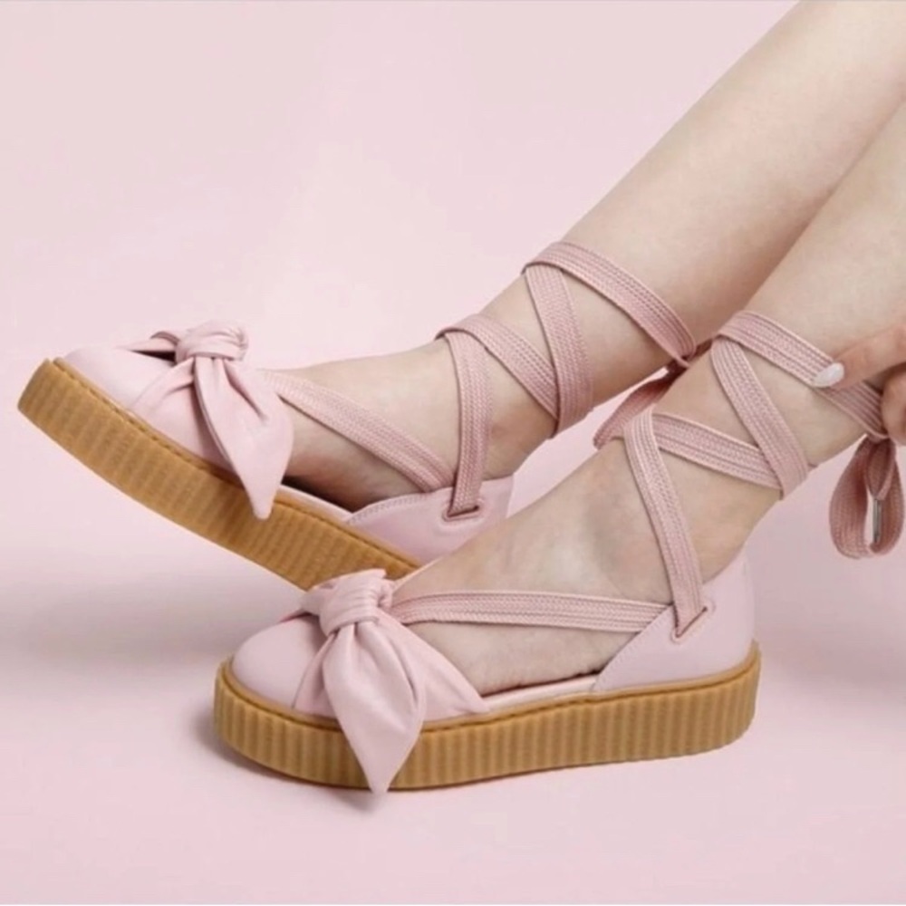 Fenty x Puma Pink Bowed Creeper Sandals